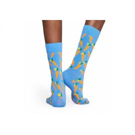 Světlé modré ponožky Happy Socks s oranžovými mrkvičkami, vzor Carrot Sock, M-L  (41-46)