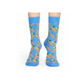 Světlé modré ponožky Happy Socks s oranžovými mrkvičkami, vzor Carrot Sock, M-L  (41-46)