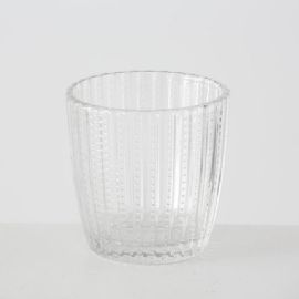 Skleněný svícen Boltze sklo, průměr 7,5x7cm (set/4ks)