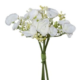 Umělá květina Gasper divoká hortenzie bílá 20cm