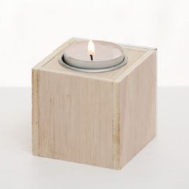 Svícen Boltze Koge dřevo, 2 druhy, SET/4ks 24x10 cm (cena za set)