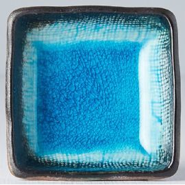 Blue malá čtvercová miska Made in Japan, průměr 7 cm, výška 3 cm, keramika, handmade
