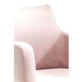 Židle s opěrkou Kare Design Mode Velvet růžová 87x60x70 cm