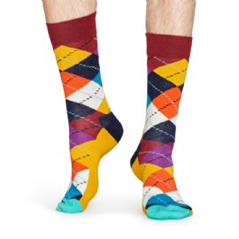 Barevné ponožky Happy Socks s károvaným vzorem Argyle M-L (41-46)