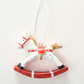 Vánoční ozdoba koník Boltze, výška 7 cm, polyresin (cena za ks)