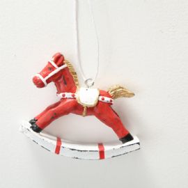 Vánoční ozdoba koník Boltze, výška 7 cm, polyresin (cena za ks)