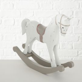 Dekorační soška houpací koník Fillip Boltze, výška 32 cm, dřevo (cena za ks)