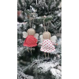 Vánoční ozdoba na zavěšení anděl Tirli Boltze, textilní, výška 18cm (cena za ks)