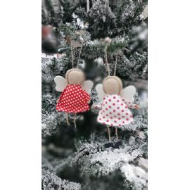 Vánoční ozdoba na zavěšení anděl Tirli Boltze, textilní, výška 18cm (cena za ks)