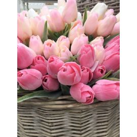 Umělá květina tulipán, barva růžová, výška 44 cm