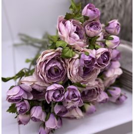 Umělá květina Silk-ka pryskyřník pastelově fialový, 48 cm