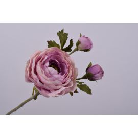 Umělá květina Silk-ka pryskyřník pastelově fialový, 48 cm