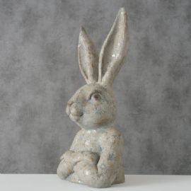 Dekorační zajíc Travis, výška 40cm, šířka 17cm, hloubka 11cm, polyresin