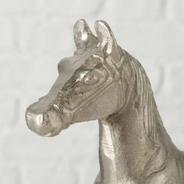 Dekorační kůň Boltze Farbow, výška 21cm, šířka 23cm, hloubka 5cm, poniklovaný hliník