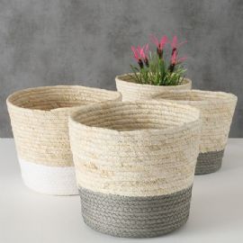 Obal na květináč Boltze Nanya, výška 19cm, průměr 24cm, přírodní materiál