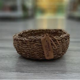 Košík Boltze Sophy výška 8cm, průměr 20cm, mořská tráva přírodní