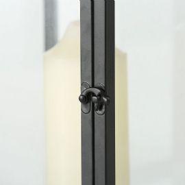 Lucerna Boltze Nuovo domeček, výška 33cm, šířka 16cm, hloubka 16cm, plech černá matná