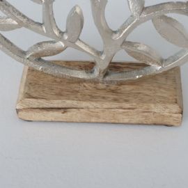 Dekorační list, výška 28cm, délka 24cm, šířka 5cm, mango, hliník