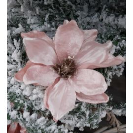 Květ magnólie s klipem 16cm, růžová