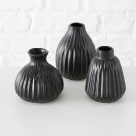 Váza Esko, výška 12 cm, černá, porcelán, 3 druhy, cena za 1 ks