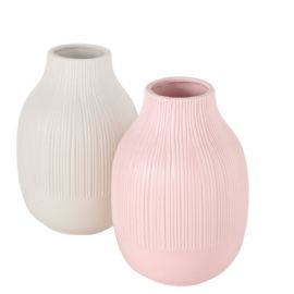 Keramická váza J-line Bresca, výška 21cm, šířka 14cm, 2 druhy (cena za ks)