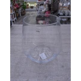 Skleněná váza J-line Fiona výška 23,5 cm, šířka 22 cm, transparentní