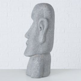 Dekorační předmět socha Ouvar, výška 62 x 28 x 31 cm, magnesia, šedá, velikonoční ostrov