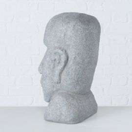 Dekorační předmět socha Ugur, výška 40 x 25 x 23cm, magnesia, šedá, velikonoční ostrov