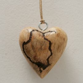 Dřevěné dekorační srdce na zavěšení 5x5x2cm, mango (cena za ks)