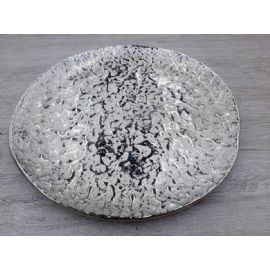 Hliníkový stříbrný talíř Saviour, průměr 32 cm, výška 3 cm