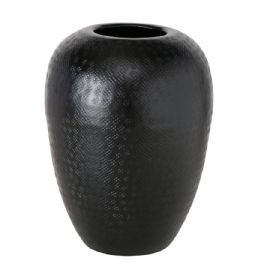 Váza Noorwijk výška 28cm, šířka 20cm, hliník, černá