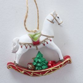 Vánoční ozdoba na zavěšení koník, 7x1,5cm, 4 druhy (cena za ks)