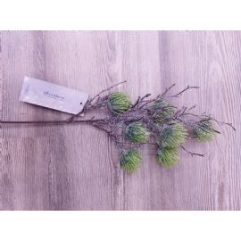 Umělá květina vánoční větvička se třpytkami 48cm