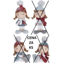Vánoční postavička Dívka na postavení 9-11 cm, 4 druhy (cena za ks)