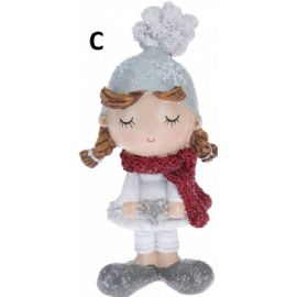Vánoční postavička Dívka na postavení 9-11 cm, 4 druhy (cena za ks)