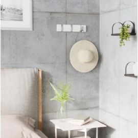 Věšák na zeď Umbra Flip 3 háčky dřevo, kov bílý 30x6,5x3,1cm